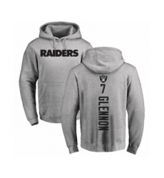 Football Oakland Raiders #7 Mike Glennon Ash Backer Pullover Hoodie