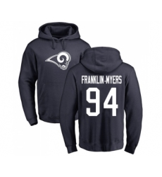 Football Los Angeles Rams #94 John Franklin-Myers Navy Blue Name & Number Logo Pullover Hoodie