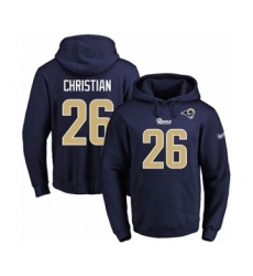 Football Men's Los Angeles Rams #26 Marqui Christian Navy Blue Name & Number Pullover Hoodie