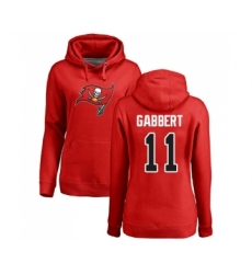 Football Women's Tampa Bay Buccaneers #11 Blaine Gabbert Red Name & Number Logo Pullover Hoodie