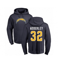 Football Los Angeles Chargers #32 Nasir Adderley Navy Blue Name & Number Logo Pullover Hoodie