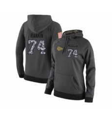 Football Women's Kansas City Chiefs #74 Martinas Rankin Stitched Black Anthracite Salute to Service Player Performance Hoodie