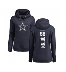 Football Women's Dallas Cowboys #58 Robert Quinn Navy Blue Backer Pullover Hoodie