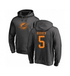 Football Miami Dolphins #5 Jake Rudock Ash One Color Pullover Hoodie