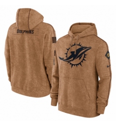 Men's Miami Dolphins Nike Brown 2023 Salute To Service Club Pullover Hoodie