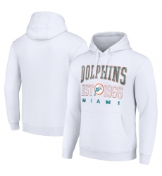 Men's Miami Dolphins White Throwback Logo Pullover Hoodie