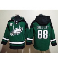 Men's Philadelphia Eagles #88 Dallas Goedert Green Lace-Up Pullover Hoodie