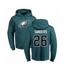 Philadelphia Eagles #26 Miles Sanders Green Name & Number Logo Pullover Hoodie