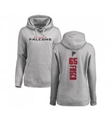 Football Women's Atlanta Falcons #65 Brandon Fusco Ash Backer Pullover Hoodie