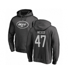 Football New York Jets #47 Trevon Wesco Ash One Color Pullover Hoodie