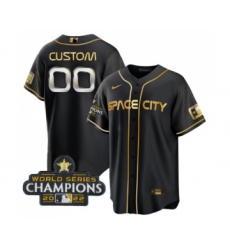Men's Houston Astros Active Player Custom Black Gold 2022 World Series Stitched Baseball Jersey