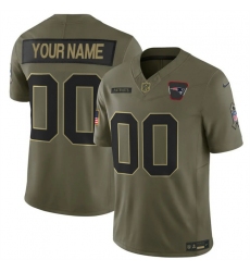 Men's New England Patriots Active Player Custom Olive 2025 F.U.S.E. Salute to Service Limited Stitched Football Jersey