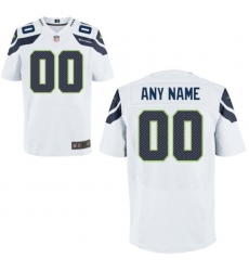 Mens Seattle Seahawks Nike White Custom Elite Jersey