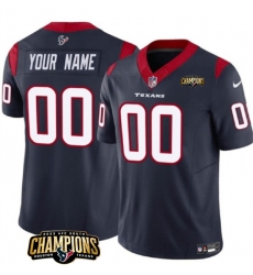 Men's Houston Texans Active Player Custom Navy 2023 F.U.S.E. AFC South Champions Patch Vapor Limited Football Stitched Jersey