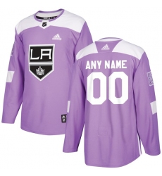 Men's Los Angeles Kings adidas Purple Hockey Fights Cancer Custom Practice Jersey