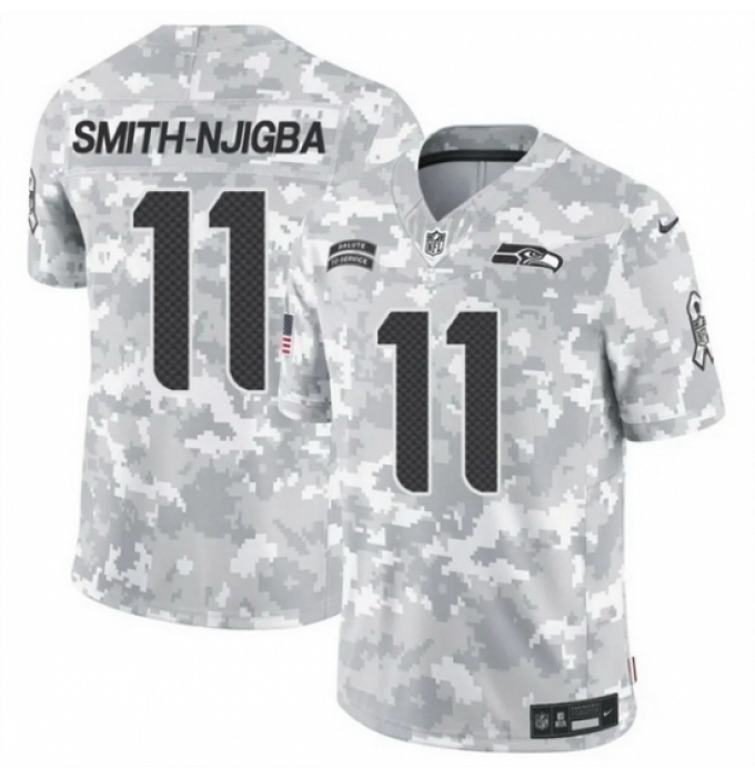 Men's Seattle Seahawks #11 Jaxon Smith Njigba 2024 F U S E Arctic Camo Salute To Service Limited Stitched Football Jersey