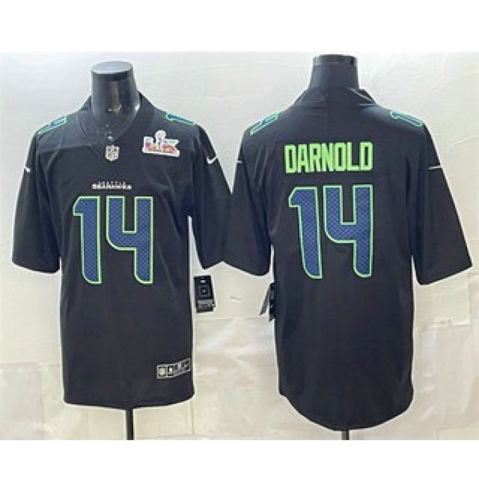 Men's Seattle Seahawks #14 Sam Darnold Limited Black Super Bowl LX Fashion Vapor Jersey