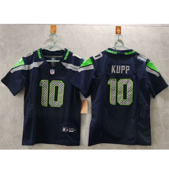 Women's Seattle Seahawks #10 Cooper Kupp Navy 2025 Vapor Limited Stitched Football Jersey(Run Small)