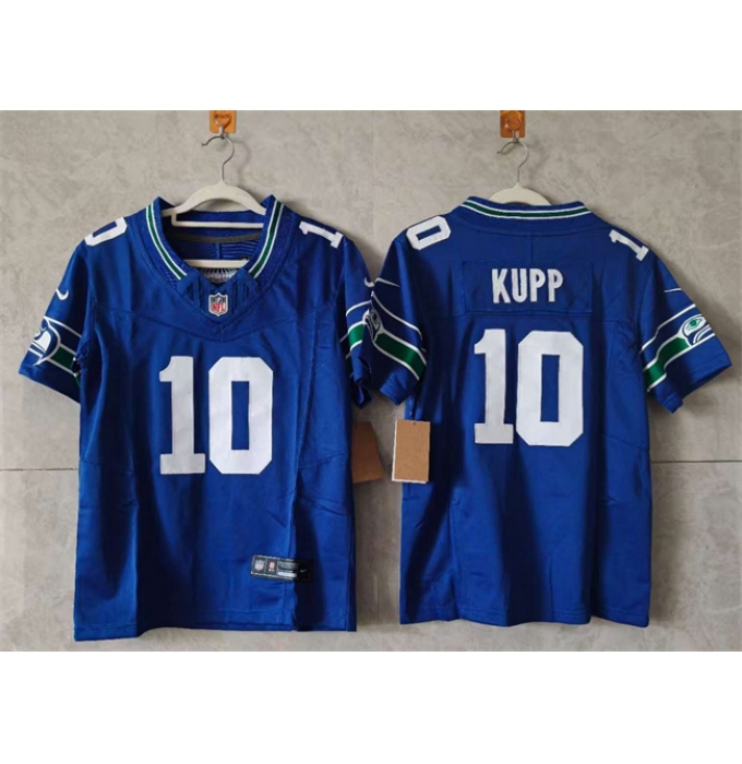 Women's Seattle Seahawks #10 Cooper Kupp Royal 2024 F.U.S.E Throwback Vapor Limited Stitched Football Jersey(Run Small)