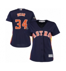 Women's Houston Astros #34 Nolan Ryan Authentic Navy Blue Alternate Cool Base 2019 World Series Bound Baseball Jersey