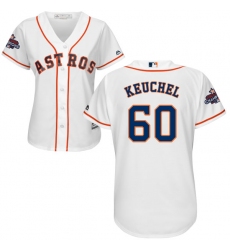 Women's Majestic Houston Astros #60 Dallas Keuchel Replica White Home 2017 World Series Champions Cool Base MLB Jersey