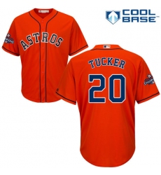 Youth Majestic Houston Astros #20 Preston Tucker Replica Orange Alternate 2017 World Series Champions Cool Base MLB Jersey