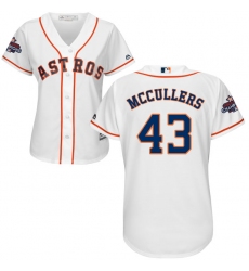 Women's Majestic Houston Astros #43 Lance McCullers Replica White Home 2017 World Series Champions Cool Base MLB Jersey