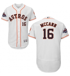 Men's Majestic Houston Astros #16 Brian McCann Authentic White Home 2017 World Series Champions Flex Base MLB Jersey