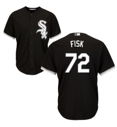 Youth Majestic Chicago White Sox #72 Carlton Fisk Replica Black Alternate Home Cool Base MLB Jersey