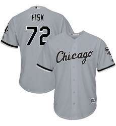 Youth Majestic Chicago White Sox #72 Carlton Fisk Replica Grey Road Cool Base MLB Jersey