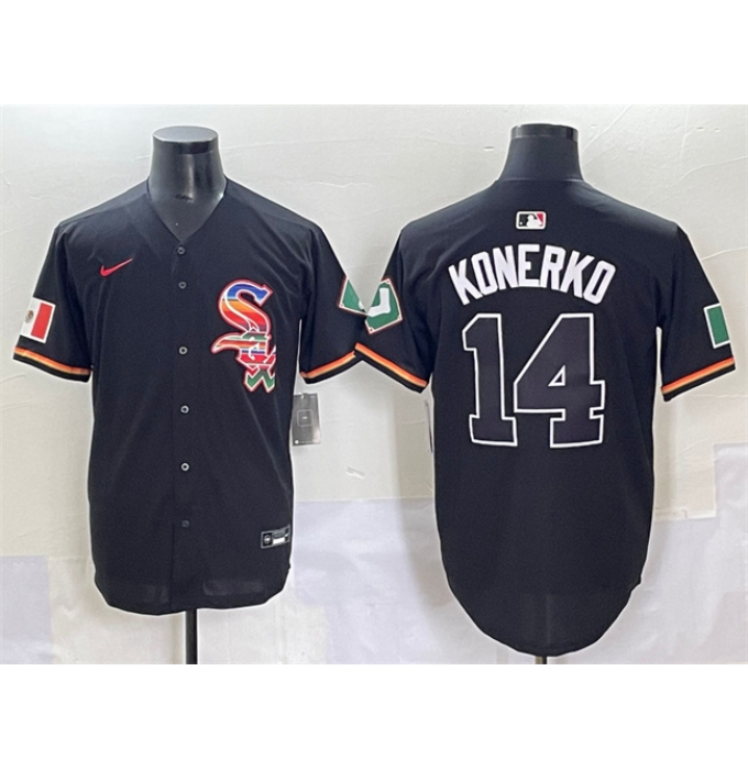 Men's Chicago White Sox #14 Paul Konerko Black Mexico Limited Stitched Jersey