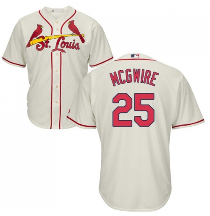 Men's St Louis Cardinals #25 Mark McGwire Cream Cool Base Stitched Baseball Jersey