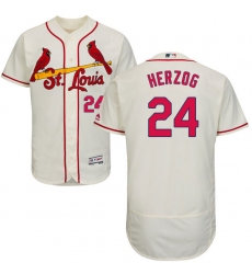 Men's Majestic St. Louis Cardinals #24 Whitey Herzog Cream Alternate Flex Base Authentic Collection MLB Jersey