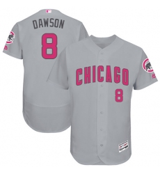 Men's Majestic Chicago Cubs #8 Andre Dawson Grey Mother's Day Flexbase Authentic Collection MLB Jersey