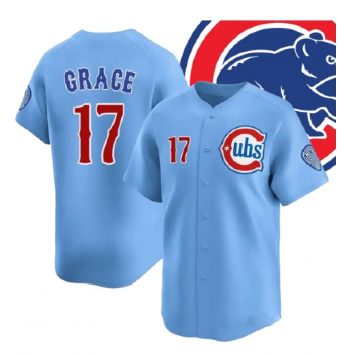 Men's Chicago Cubs #17 Mark Grace Blue 2024-25 2nd Alternate Limited Stitched Baseball Jersey