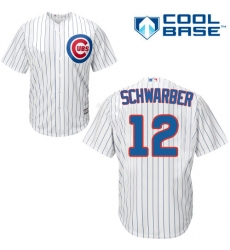 Men's Majestic Chicago Cubs #12 Kyle Schwarber Replica White Home Cool Base MLB Jersey