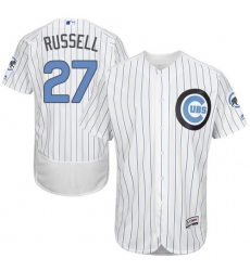 Men's Majestic Chicago Cubs #27 Addison Russell Authentic White 2016 Father's Day Fashion Flex Base MLB Jersey