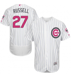 Men's Majestic Chicago Cubs #27 Addison Russell Authentic White 2016 Mother's Day Fashion Flex Base MLB Jersey