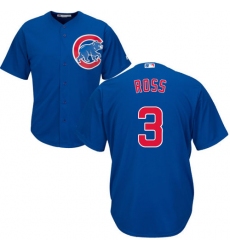 Men's Majestic Chicago Cubs #3 David Ross Replica Royal Blue Alternate Cool Base MLB Jersey