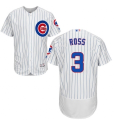 Men's Majestic Chicago Cubs #3 David Ross White Home Flexbase Authentic Collection MLB Jersey