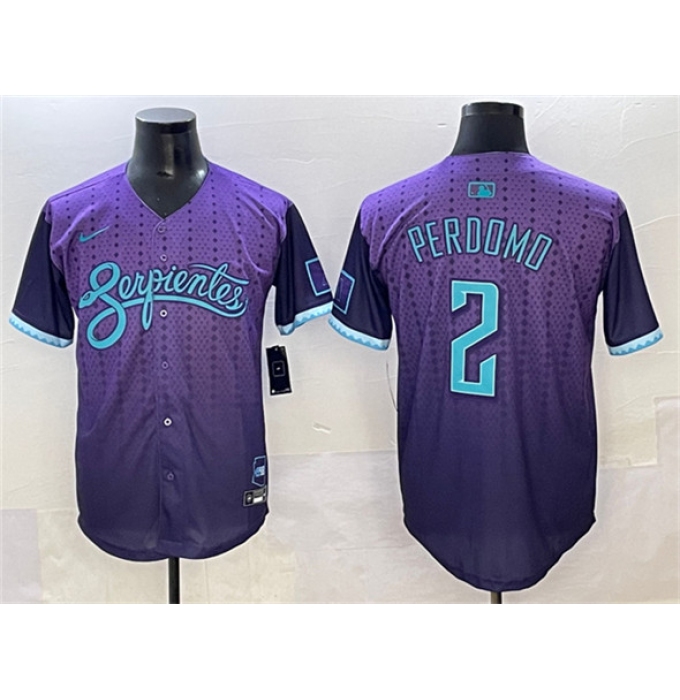 Men's Arizona Diamondbacks #2 Geraldo Perdomo Purple 2025 City Connect Limited Stitched Baseball Jersey