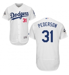 Men's Majestic Los Angeles Dodgers #31 Joc Pederson Authentic White Home 2017 World Series Bound Flex Base MLB Jersey