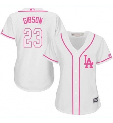 Women's Majestic Los Angeles Dodgers #23 Kirk Gibson Authentic White Fashion Cool Base MLB Jersey
