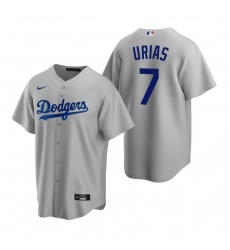 Men's Nike Los Angeles Dodgers #7 Julio Urias Gray Alternate Stitched Baseball Jersey
