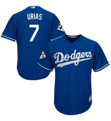 Youth Majestic Los Angeles Dodgers #7 Julio Urias Replica Royal Blue Alternate 2017 World Series Bound Cool Base MLB Jersey