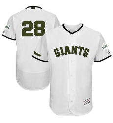 Men's Majestic San Francisco Giants #28 Buster Posey White Memorial Day Authentic Collection Flex Base MLB Jersey