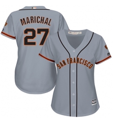 Women's Majestic San Francisco Giants #27 Juan Marichal Replica Grey Road Cool Base MLB Jersey
