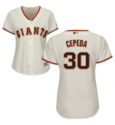 Women's Majestic San Francisco Giants #30 Orlando Cepeda Replica Cream Home Cool Base MLB Jersey