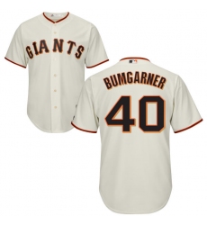 Youth Majestic San Francisco Giants #40 Madison Bumgarner Replica Cream Home Cool Base MLB Jersey