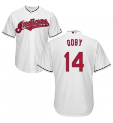 Men's Majestic Cleveland Indians #14 Larry Doby Replica White Home Cool Base MLB Jersey